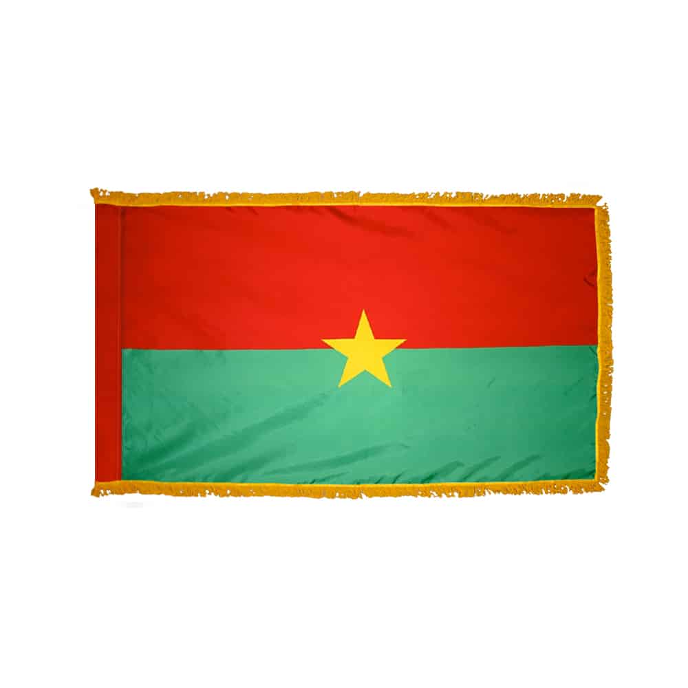 Burkina Faso Flag - Fringe 2 Burkina Faso Flag Fringe Finish
