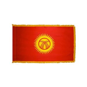 3x5 Foot Nylon Pole Hem Kyrghyzstan Fringe