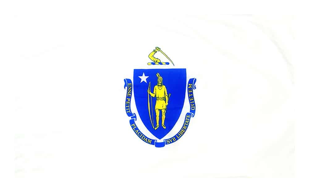 Massachusetts Flag - Pole Hem 2 Massachusetts Flag Pole Hem Finish