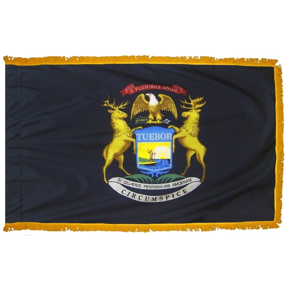 Michigan Flag - Fringe 2 Michigan Flag Fringe Finish