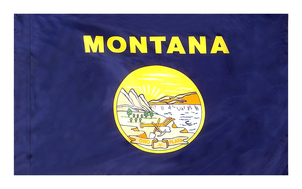 Montana Flag - Pole Hem 2 Montana Flag Pole Hem Finish