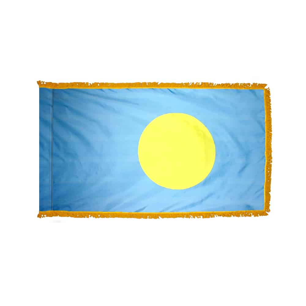 Palau Flag - Fringe 2 Palau Flag Fringe Finish