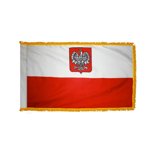 3x5 Foot Nylon Pole Hem Poland W/eagle Fringe