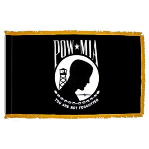 POW-MIA Single-Sided Flag Fringe Finish