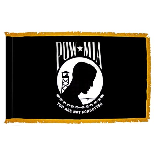 POW-MIA Single-Sided Flag Fringe Finish