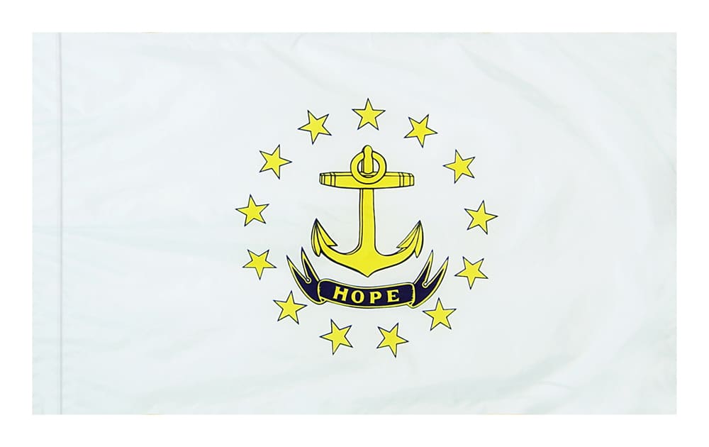 Rhode Island Flag - Pole Hem 2 Nylon Rhode Island Flag Pole Hem