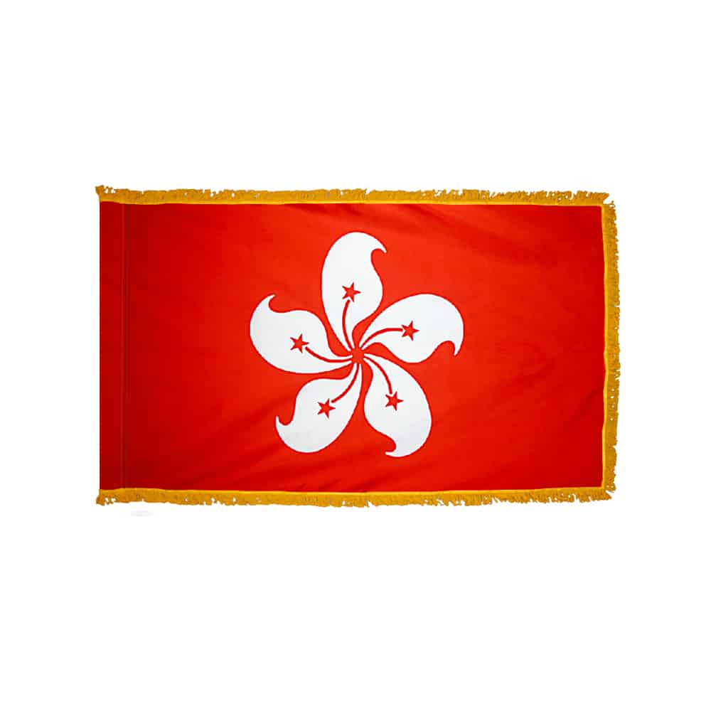 Xianggang (Hong Kong) Flag - Fringe 18 3x5 Foot Nylon Pole Hem Xianggang (hong Kong) Fringe