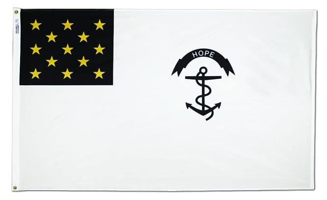 Rhode Island Regiment Flag - Grommets 2 Rhode Island Regiment Flag Grommets Finish