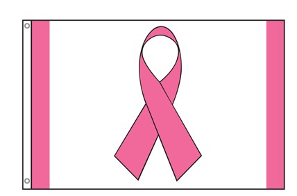 Pink Ribbon Flag Grommets Finish
