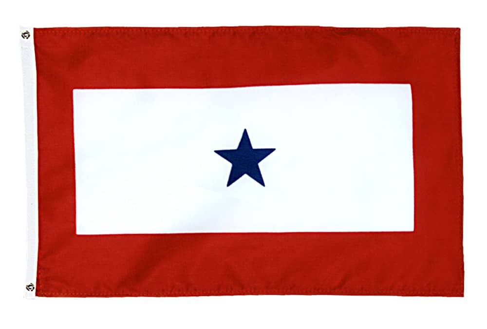 Blue Star Service Flag - Grommets 2 Blue Star Service Flag Grommets Finish