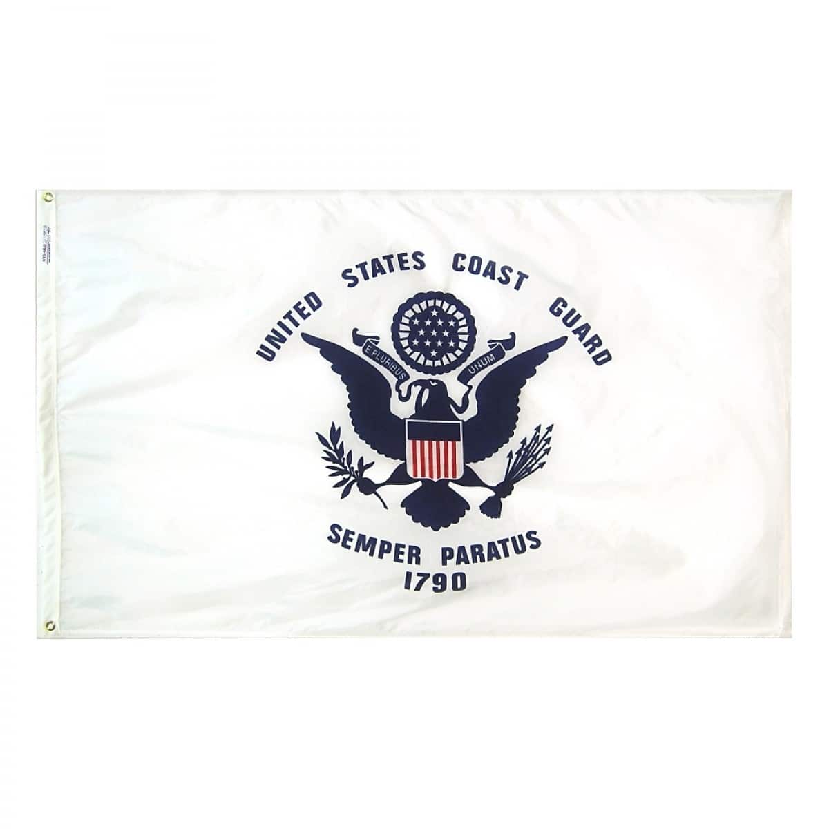Coast Guard Flag - Grommets 2 United States Coast Guard Flag Grommets Finish