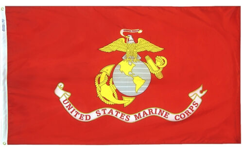 Polycotton Marine Corps Flag Grommets Finish