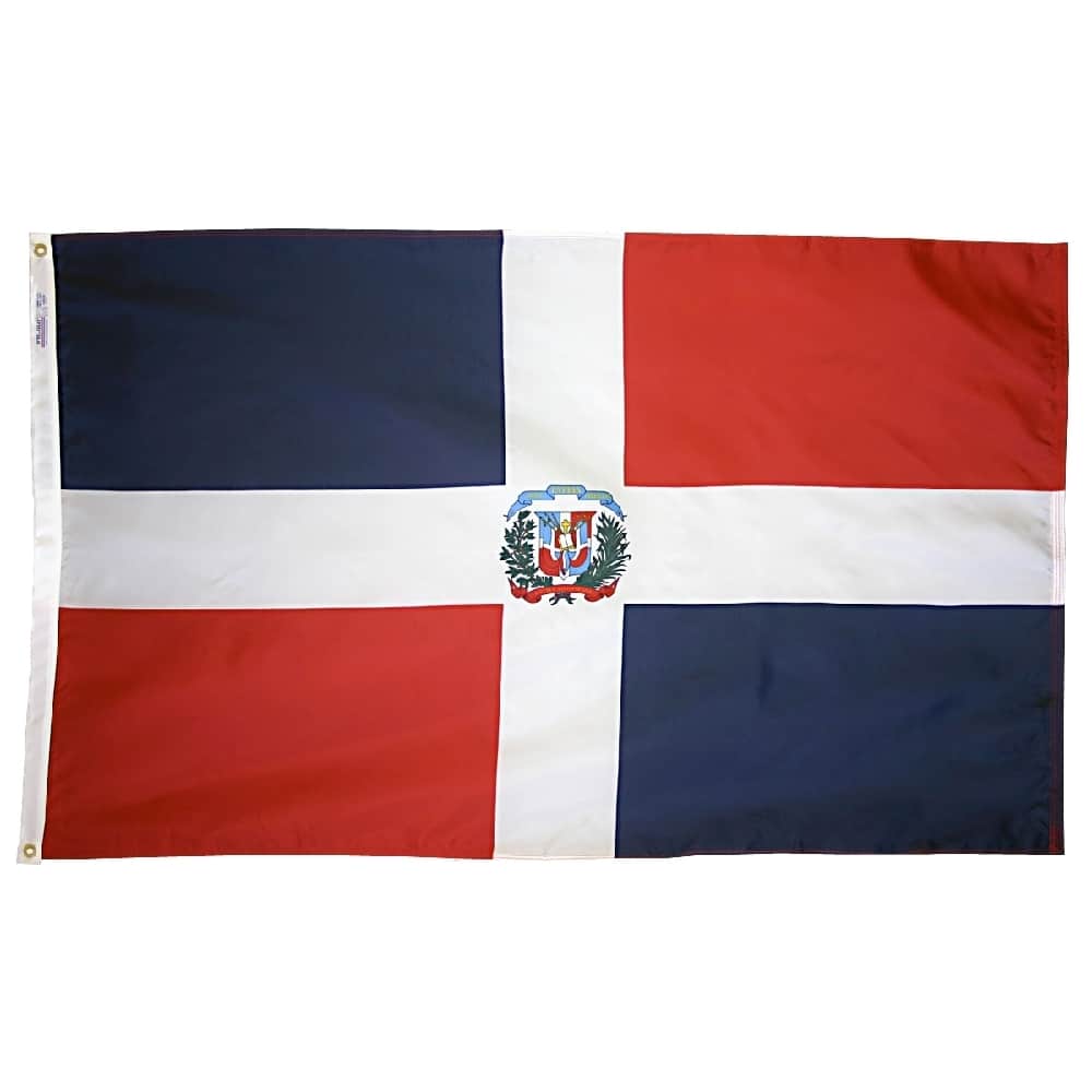 Dominican Republic Government Flag - Grommets 2 Nylon Dominican Republic Government Flag Grommets Finish