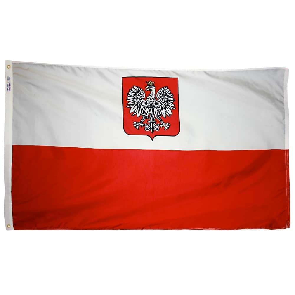 Poland with Eagle flag - Grommets 2 Nylon Poland with Eagle Flag Grommets Finish