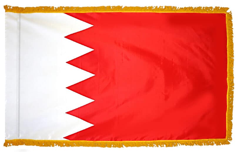 Bahrain Flag - Fringe 2 Bahrain Flag Fringe Finish