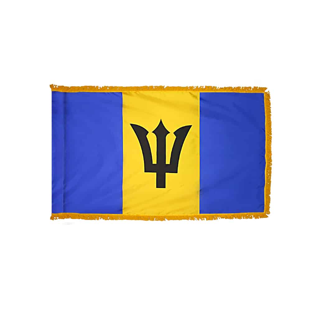 Barbados Flag - Fringe 2 Barbados Flag Fringe Finish