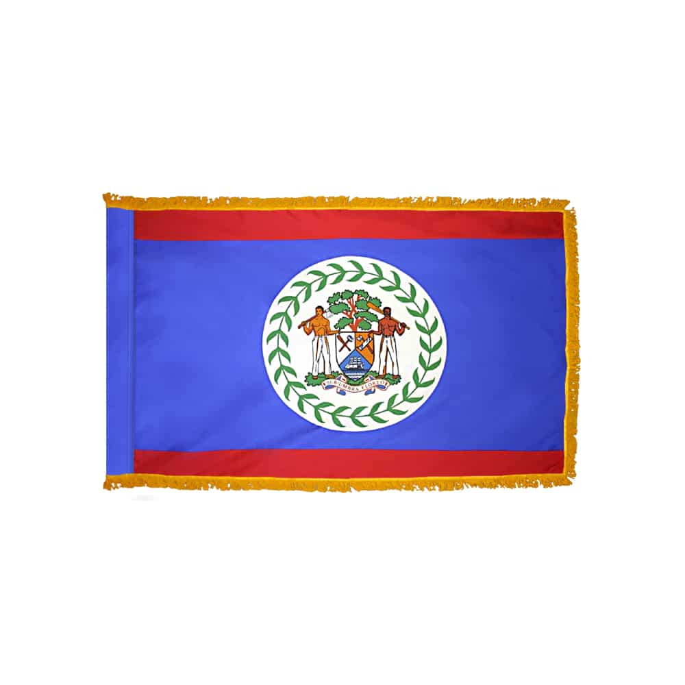 Belize Flag - Fringe 2 Belize Flag Fringe Finish
