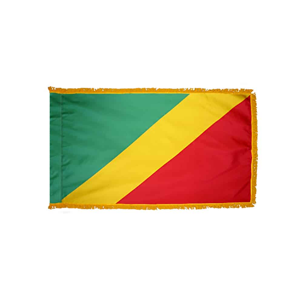 Republic of Congo Flag - Fringe 2 Republic of Congo Flag Fringe Finish