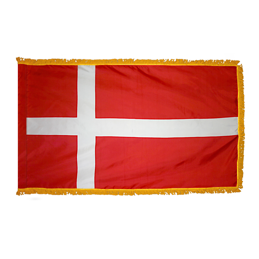 Denmark Flag- Fringe 2 Denmark Flag Fringe Finish