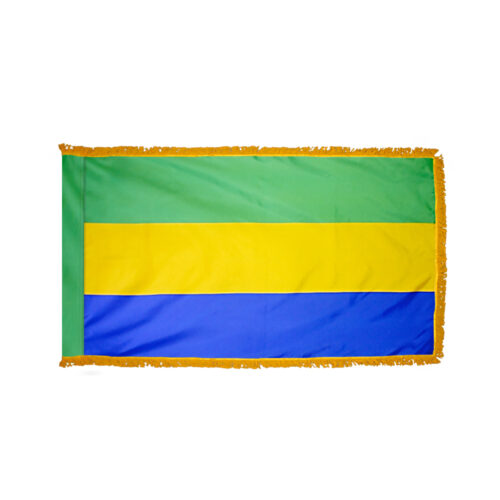 Gabon Flag Fringe Finish