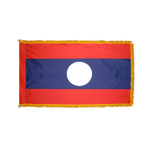 Premium Laos Flag Fringe Finish
