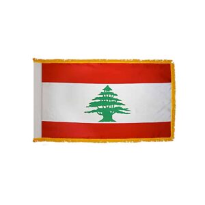 Premium Lebanon Flag Fringe Finish