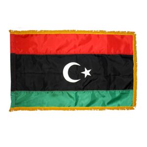 Premium Libya Flag Fringe Finish