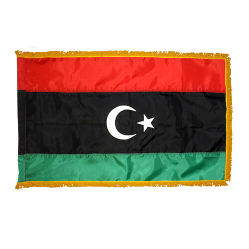 Premium Libya Flag Fringe Finish