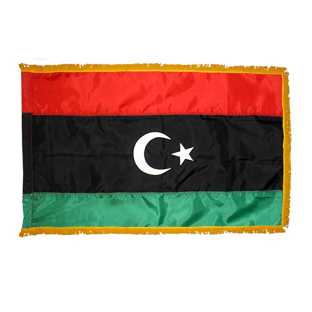 Libya Flag - Fringe 2 Premium Libya Flag Fringe Finish