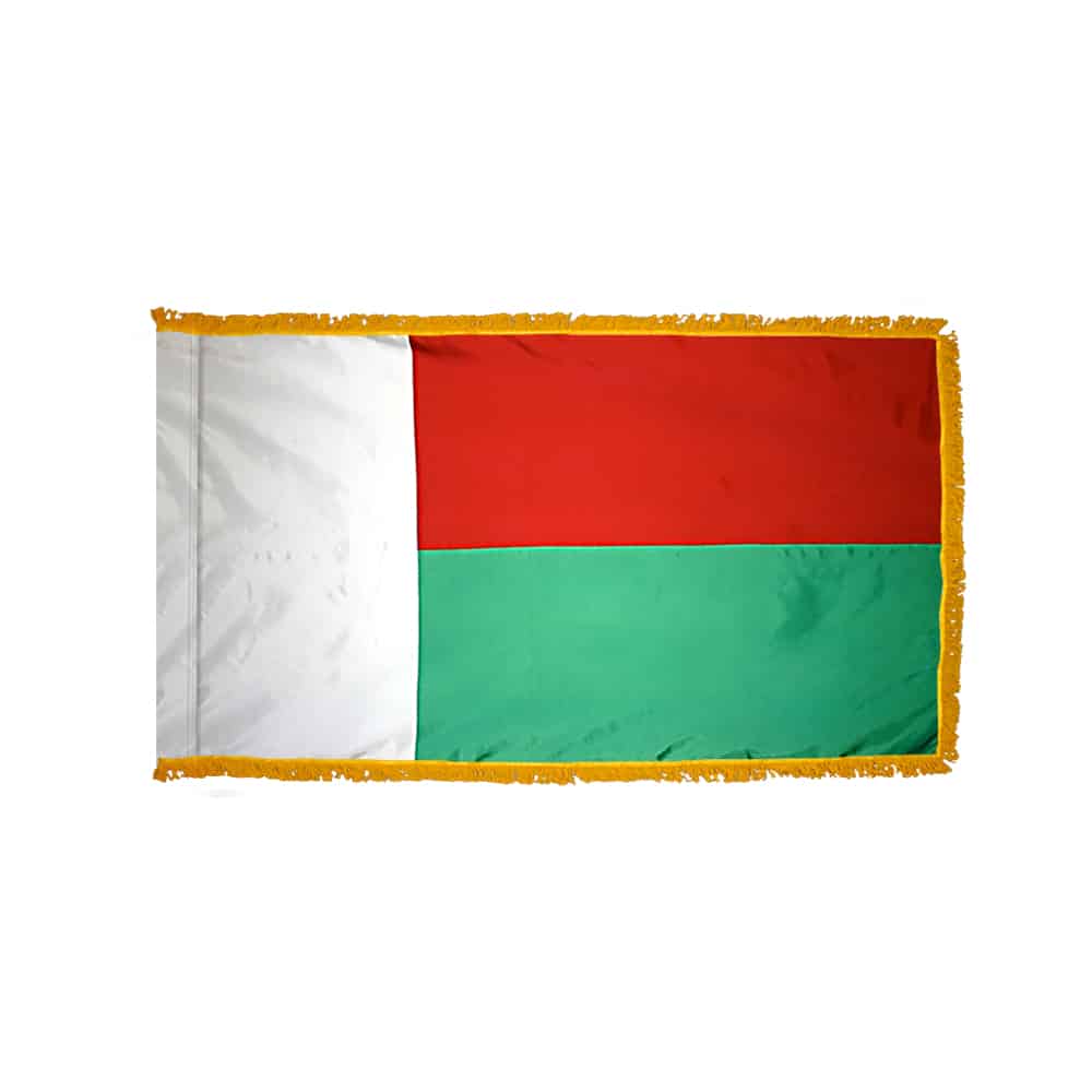 Madagascar Flag - Fringe 2 Premium Madagascar Flag Fringe Finish
