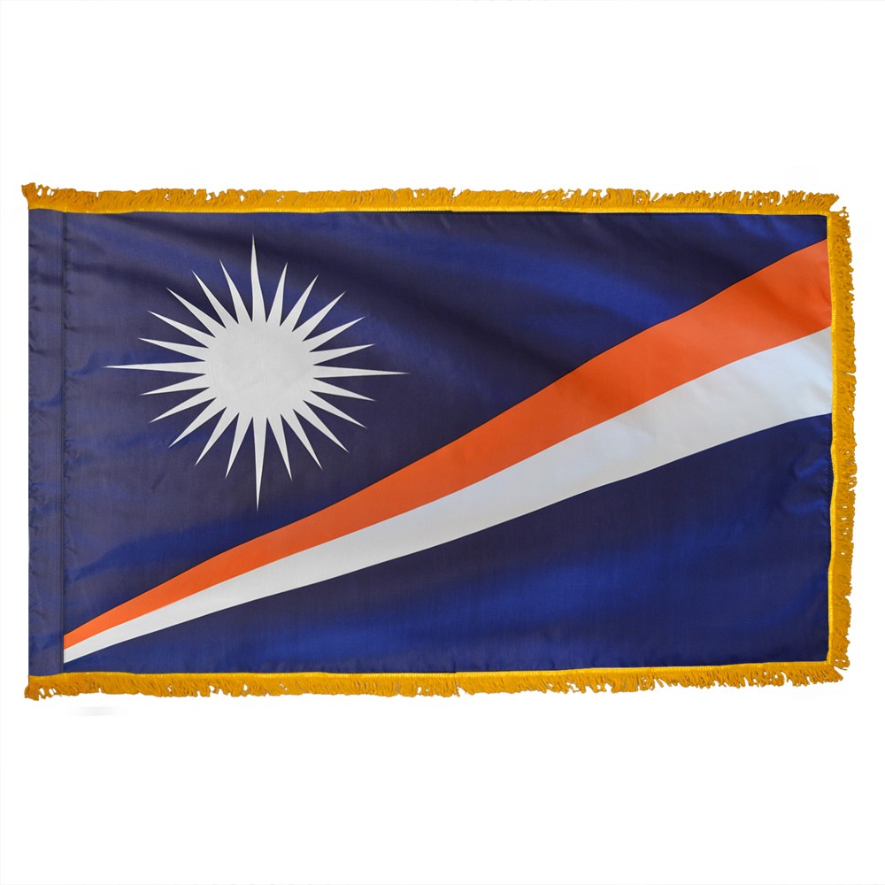 Marshall Islands Flag - Fringe 2 Premium Marshall Islands Flag Fringe Finish