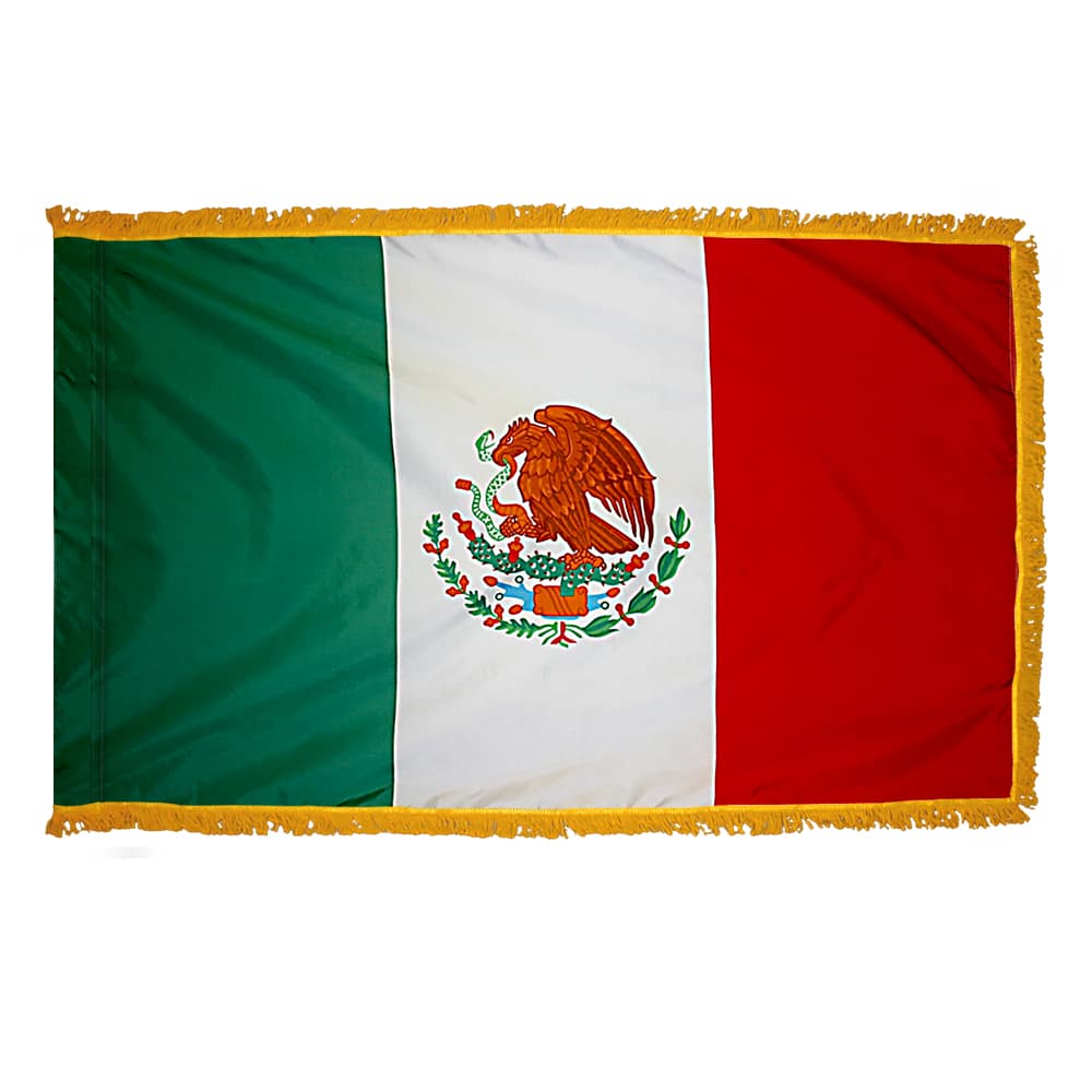 Mexico Flag - Fringe 2 Premium Mexico Flag Fringe Finish