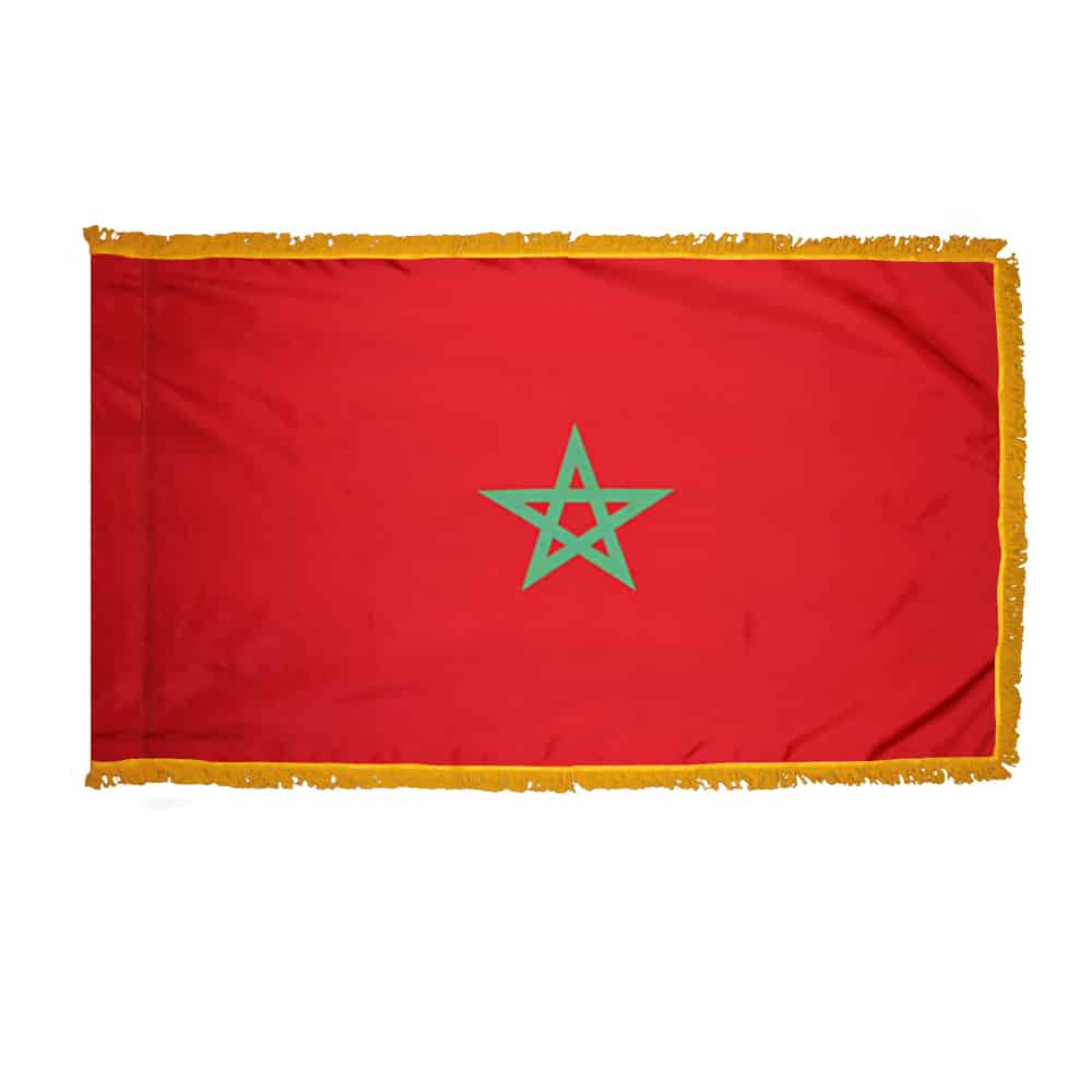 Morocco Flag - Fringe 2 Morocco Flag Fringe Finish