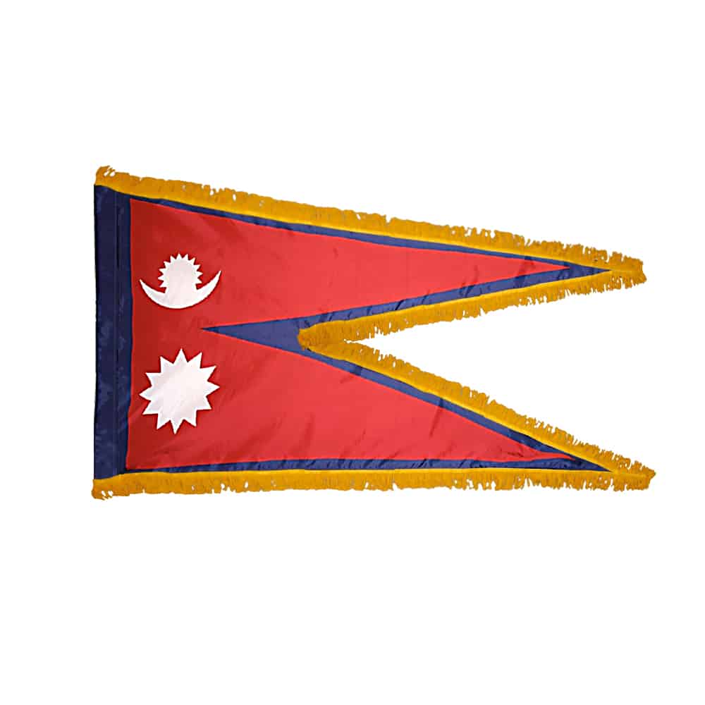 Nepal Flag - Fringe 2 Nepal Flag Fringe Finish