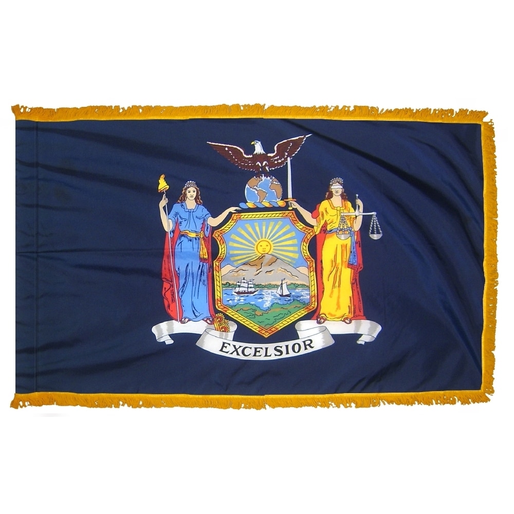 New York Flag - Fringe 2 New York Flag Fringe Finish