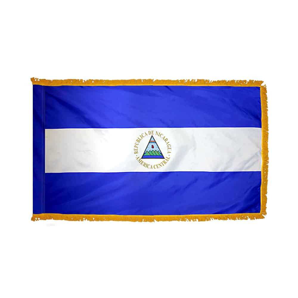 Nicaragua Government Flag - Fringe 2 Nicaragua Government Flag Fringe Finish