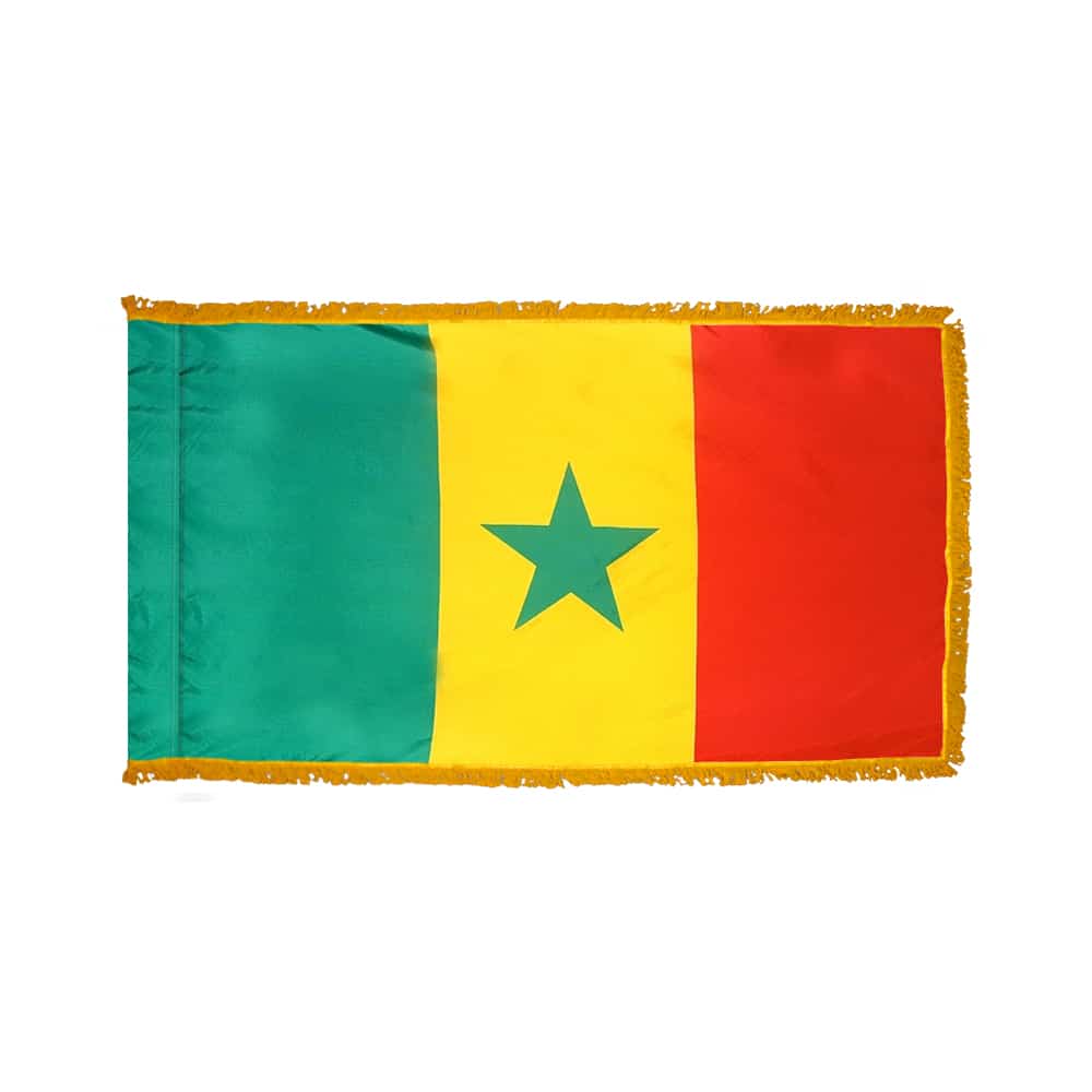 Senegal Flag - Fringe 2 Senegal Flag Fringe Finish