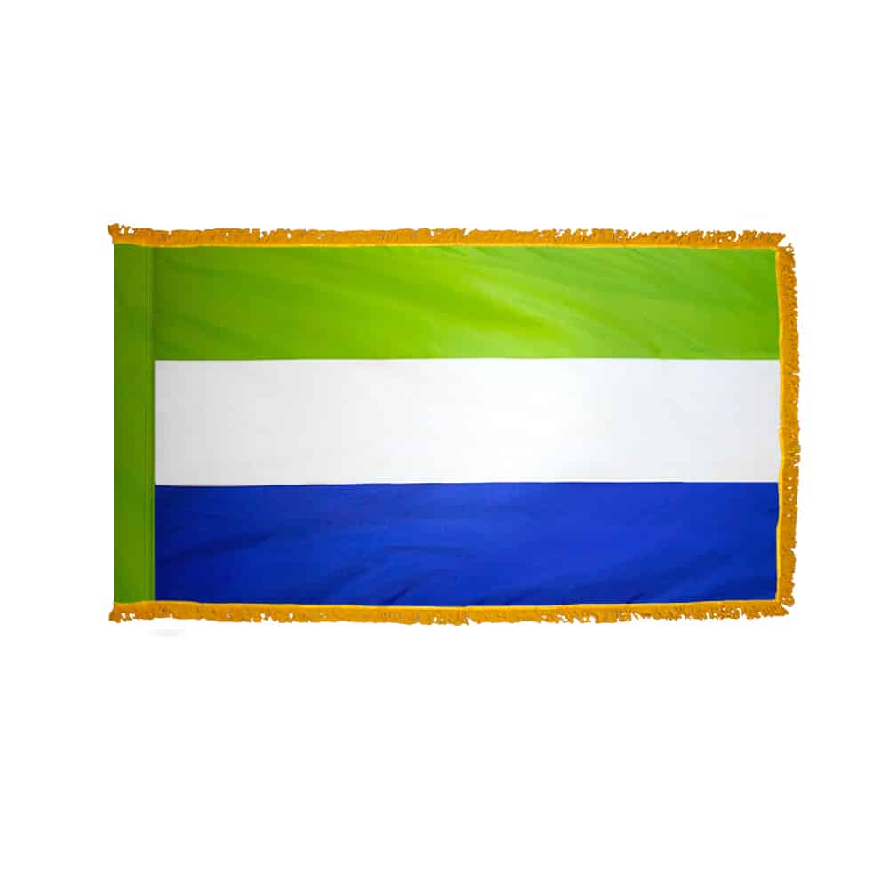 Sierra Leone Flag - Fringe 2 Sierra Leone Flag Fringe Finish