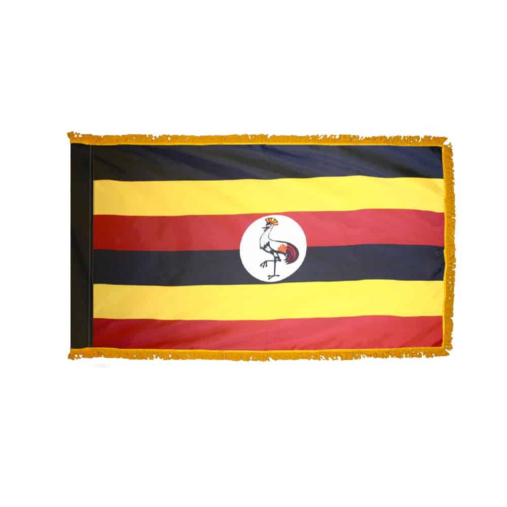 Uganda Flag - Fringe 2 Premium Uganda Flag Fringe Finish