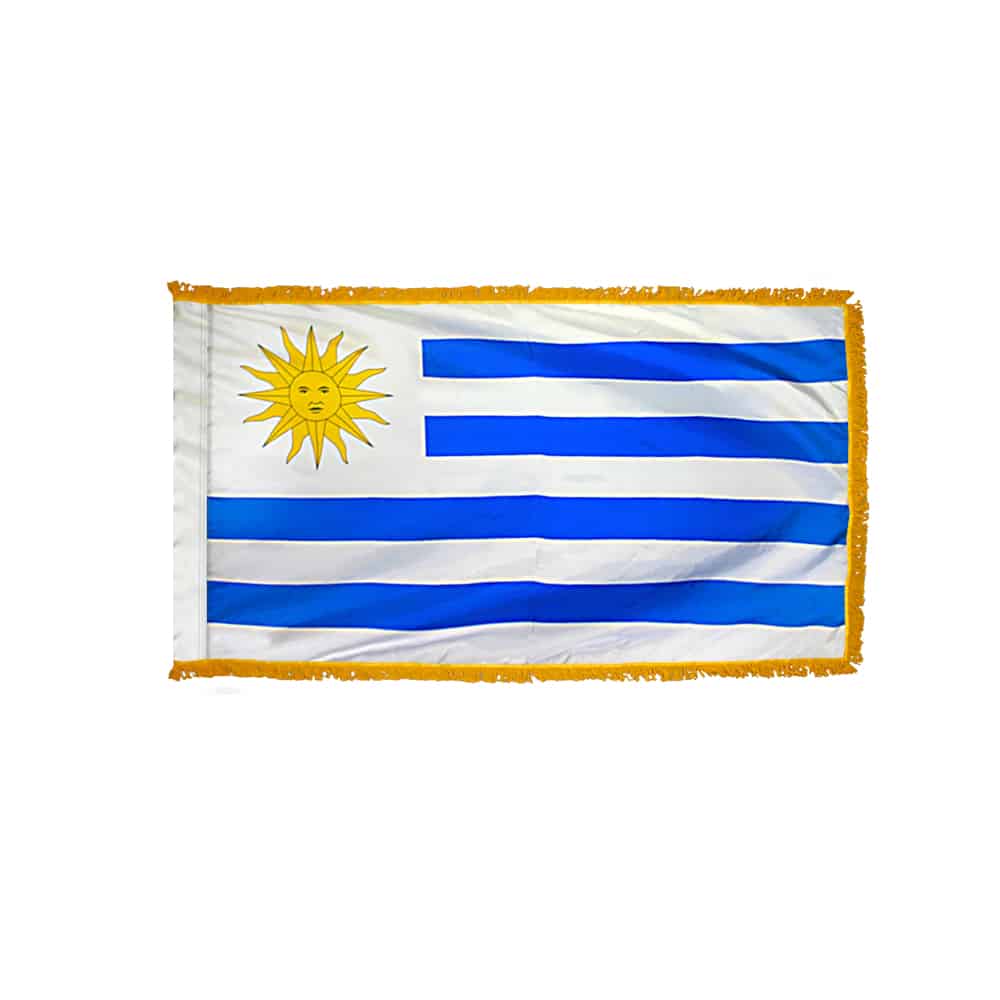 Uruguay Flag - Fringe 2 Premium Uruguay Flag Fringe Finish