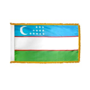 Premium Uzbekistan Flag Fringe Finish