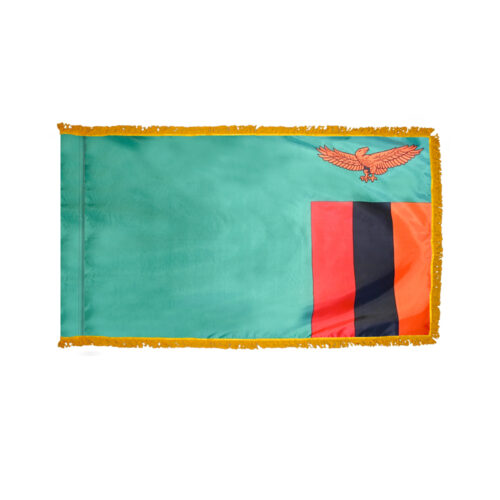 Premium Zambia Flag Fringe Finish
