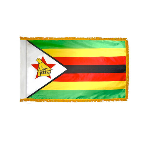 Premium Zimbabwe Flag Fringe Finish