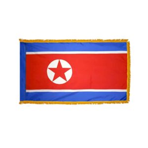 North Korea Flag Fringe Finish