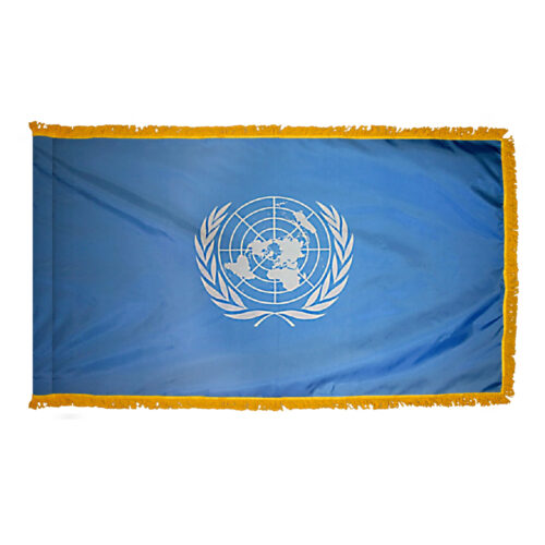 4x6 Foot Pole Hem Nylon United Nations Flag With Fringe