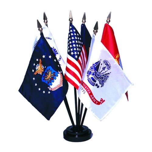 US Armed Forces Flag Set Mounted Finish