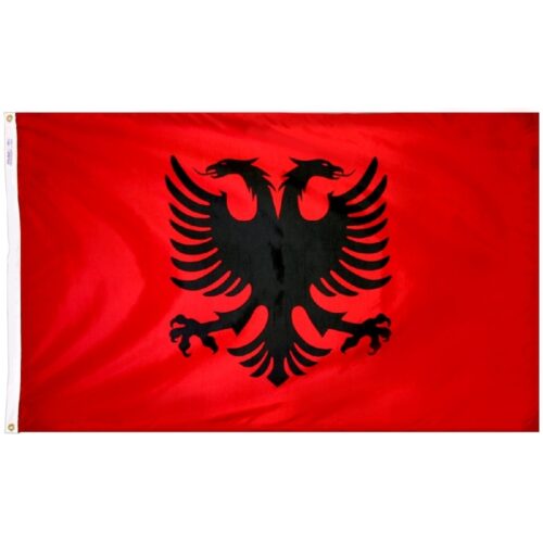 Nylon Albania Flag Grommets Finish