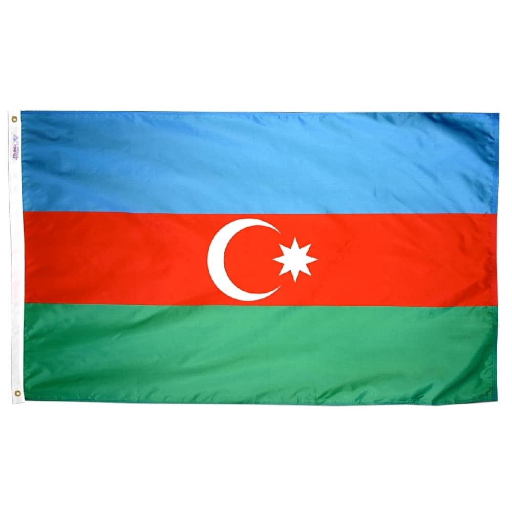 Azerbaijan Flag - Grommets 2 Nylon Azerbaijan Flag Grommets Finish
