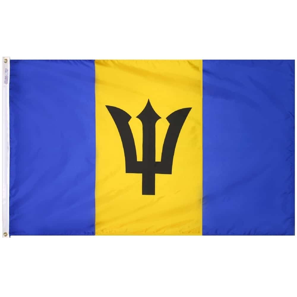 Barbados Flag - Grommets 2 Nylon Barbados Flag Grommets Finish