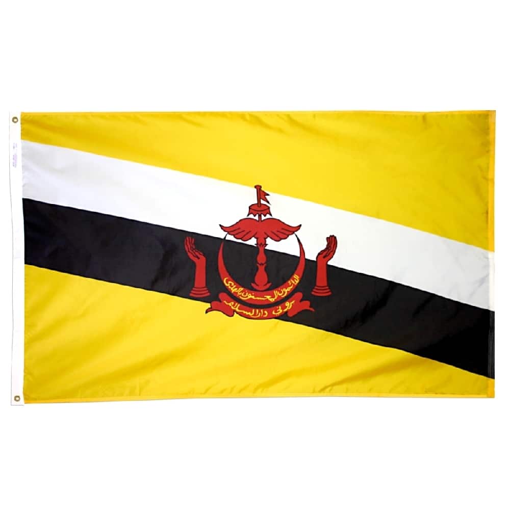 Brunei Flag - Grommets 2 Nylon Brunei Flag Grommets Finish